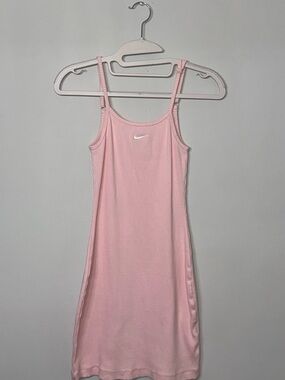Nike | Dresses | Nike Sportswear Femme Dress Bodycon Swoosh Patch Pink Gold  | Poshmark